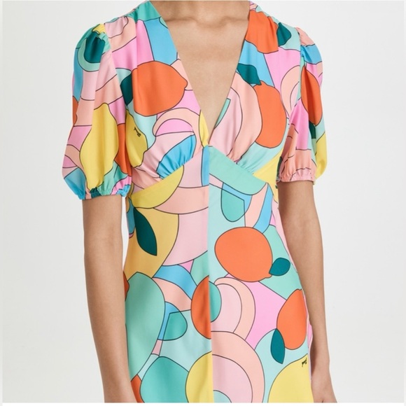 NWOT - STAUD - Mini Milla Dress - Citrus Kaleidoscope - Size 10 - Picture 10 of 10